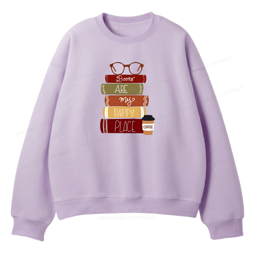 Pagewings Books are My Happy Place Unisex Fleece Sweatshirt Set  