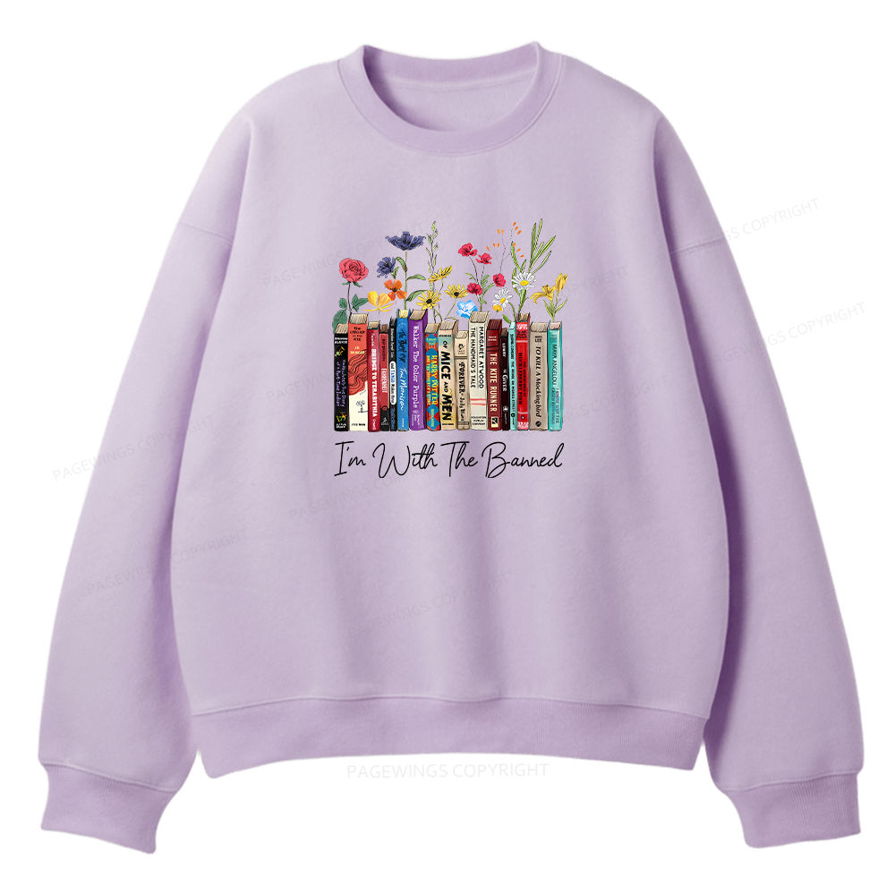Pagewings  I'm With The Banned Flowers Unisex Fleece Sweatshirt Set 