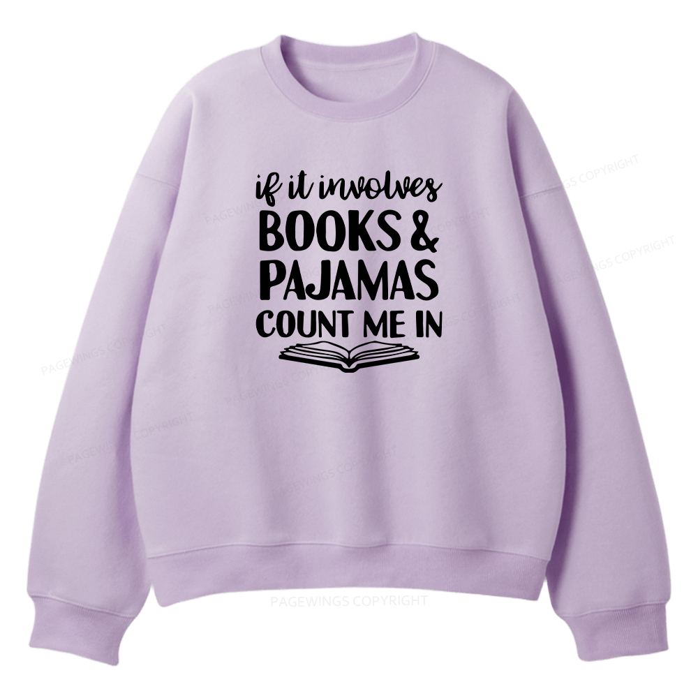 Pagewings Books And Pajamas Unisex Fleece Sweatshirt Set 