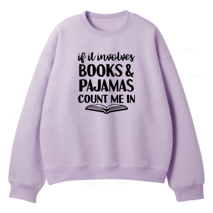 Pagewings Books And Pajamas Unisex Fleece Sweatshirt Set 