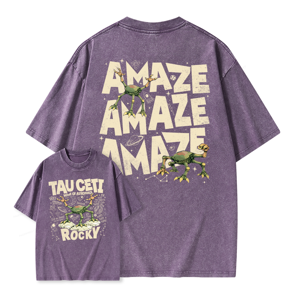Pagewings Rocky Tau Ceti Home of Astrophage Unisex Washed T-shirt