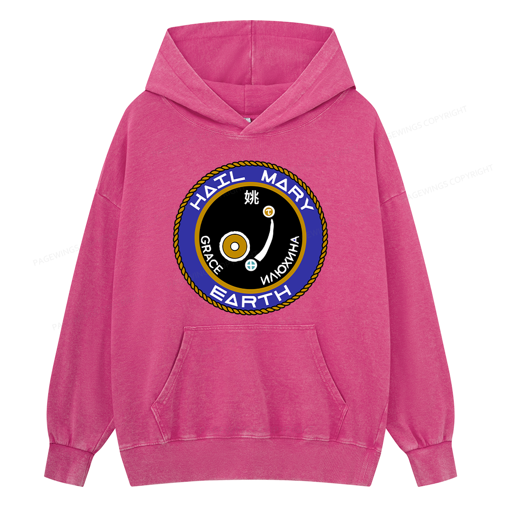 Pagewings Mission Patch Unisex Washed Hoodie