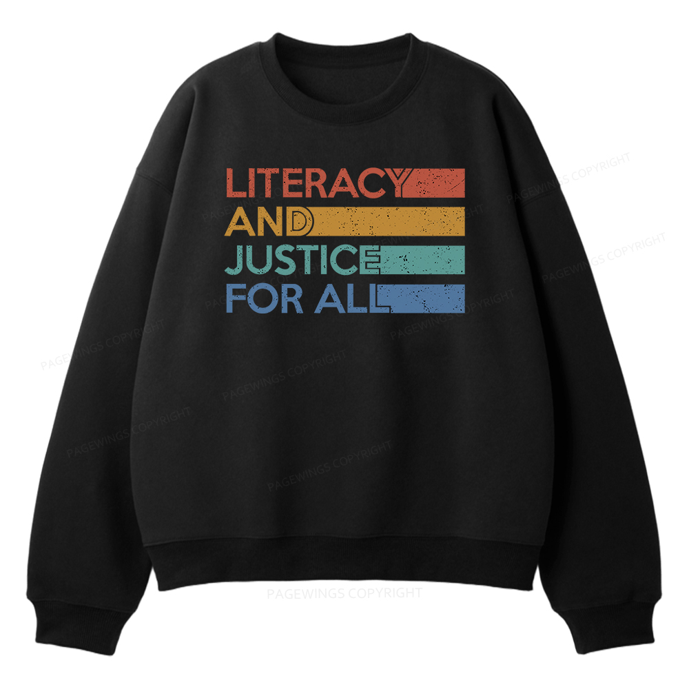 Pagewings Literacy and Justice For All Unisex Fleece Sweatshirt Set 