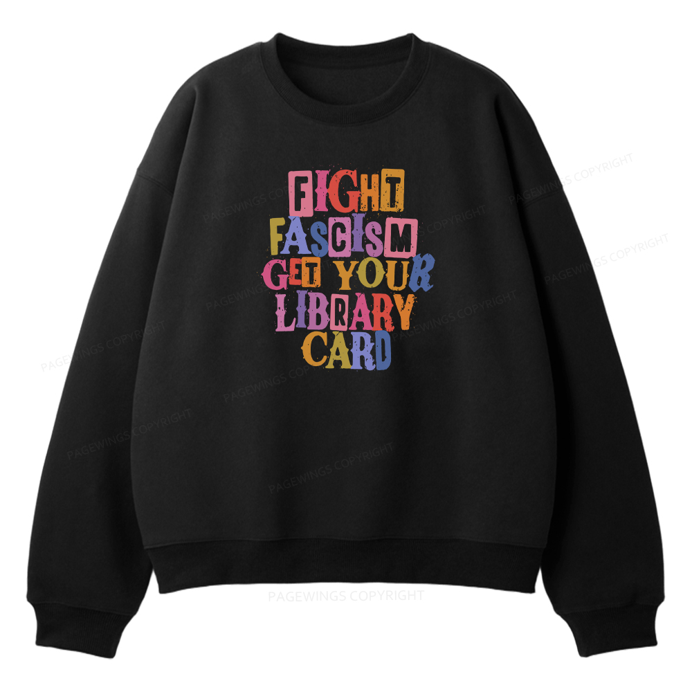 Pagewings Get Your Library Card Unisex Fleece Sweatshirt Set 