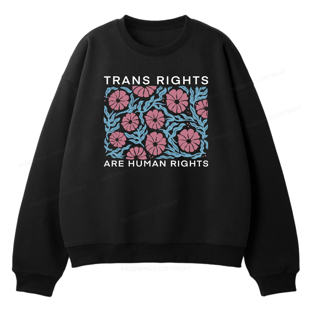 Pagewings Trans Rights Are Human Rights Unisex Fleece Sweatshirt Set 