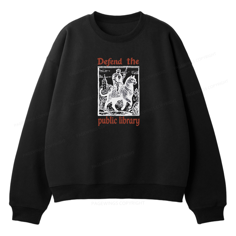 Pagewings Defend the Public Library Unisex Fleece Sweatshirt Set 