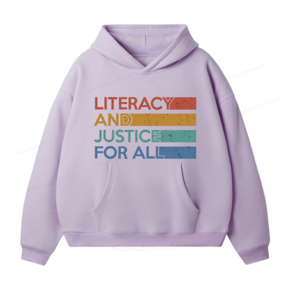 Pagewings Literacy and Justice For All Unisex Fleece Hoodie Set