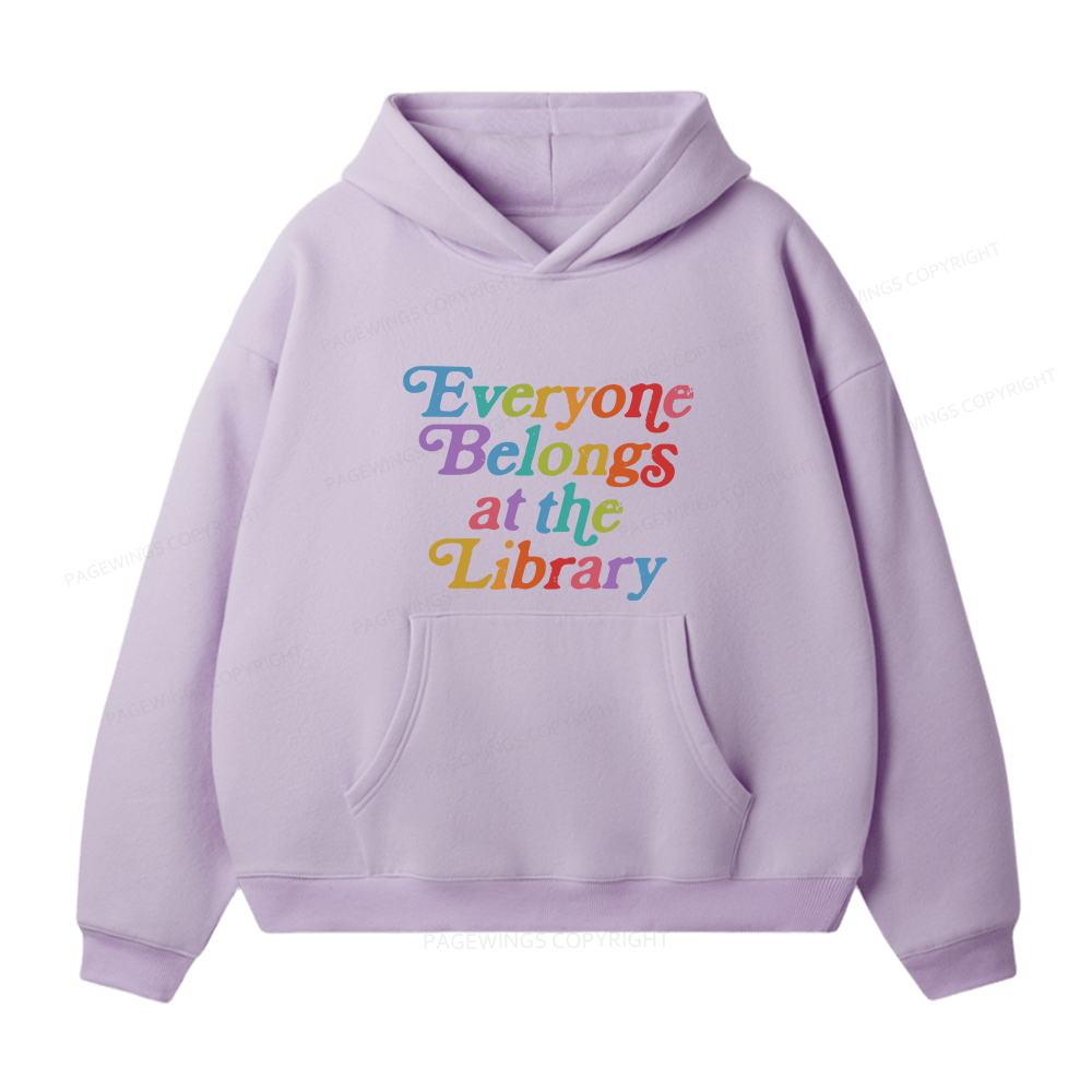 Pagewings Everyone belongs at the library Unisex Fleece Hoodie Set