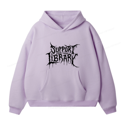 Pagewings Support Your Local Library Unisex Fleece Hoodie Set