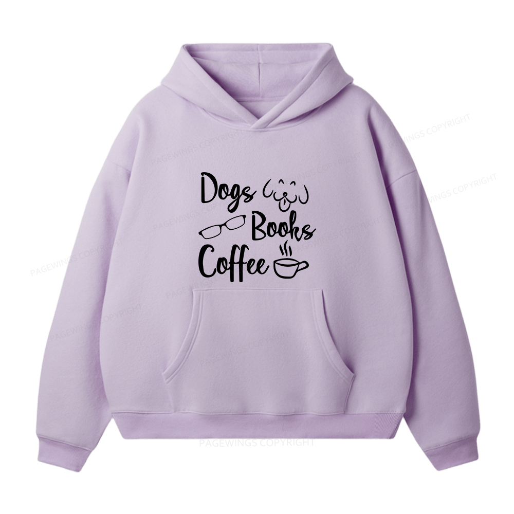 Pagewings Dogs Books Coffee Unisex Fleece Hoodie Set