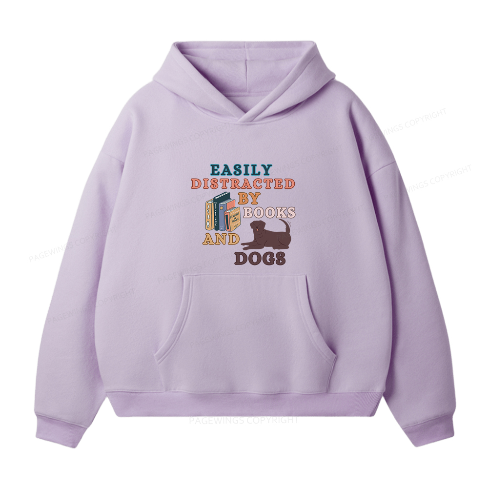 Pagewings Easily Distracted By Books And Labrador Unisex Fleece Hoodie Set