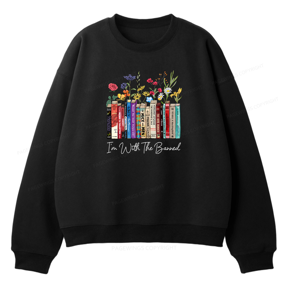 Pagewings  I'm With The Banned Flowers Unisex Fleece Sweatshirt Set 