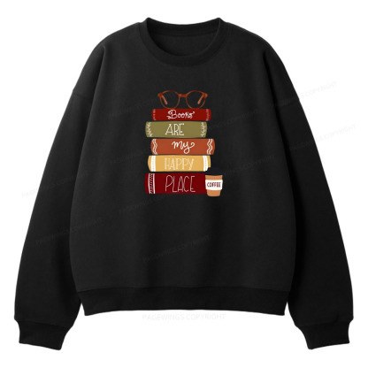 Pagewings Books are My Happy Place Unisex Fleece Sweatshirt Set 