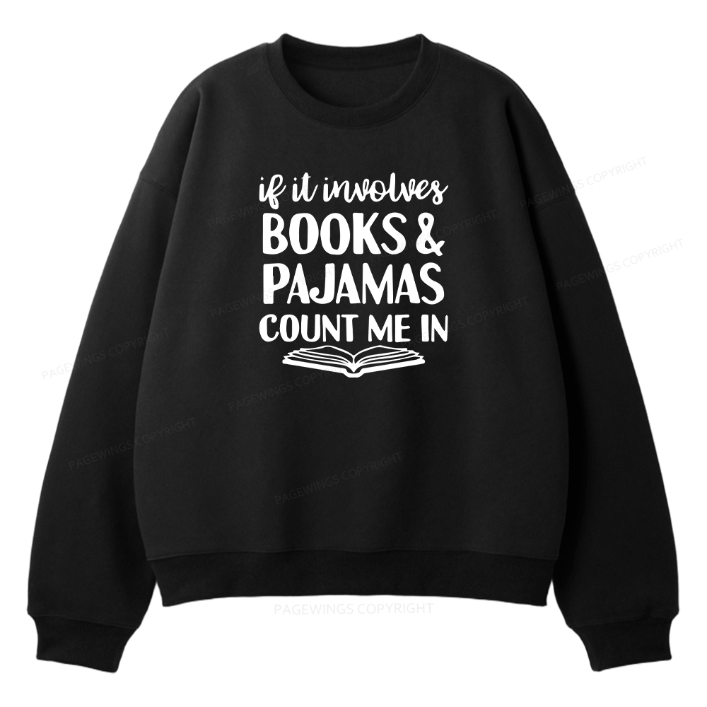 Pagewings Books And Pajamas Unisex Fleece Sweatshirt Set 