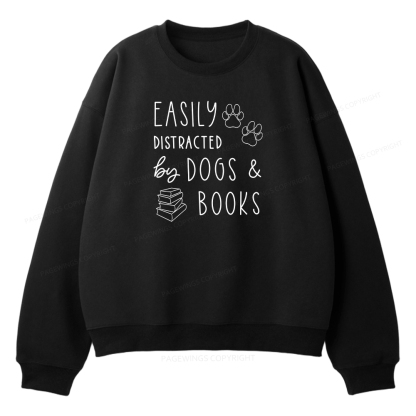 Pagewings Dogs And Books Unisex Fleece Sweatshirt Set 