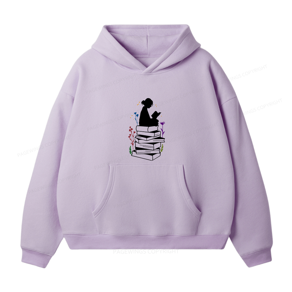 Pagewings Girl Reading Unisex Fleece Hoodie Set