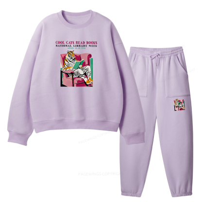 Pagewings Library Week Poster 1996 Unisex Fleece Sweatshirt Set 