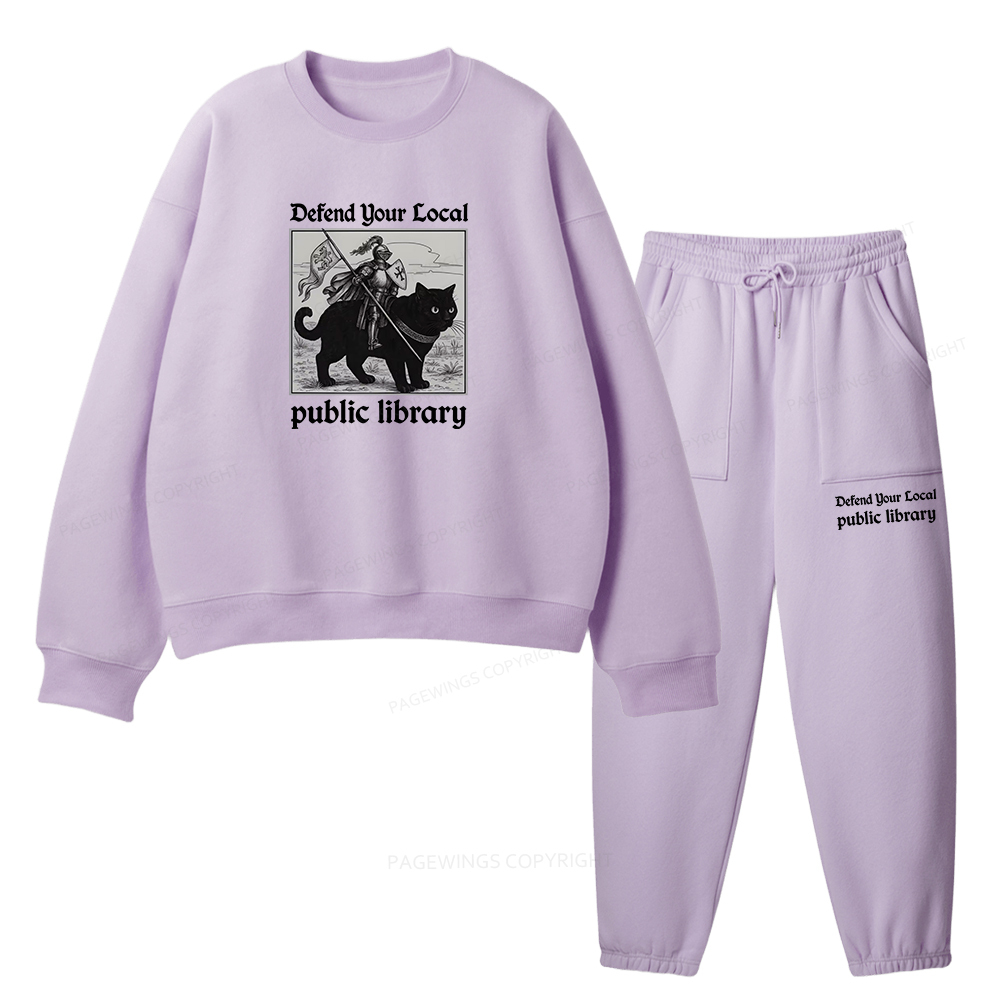Pagewings Defend Your Local public library Unisex Fleece Sweatshirt Set 