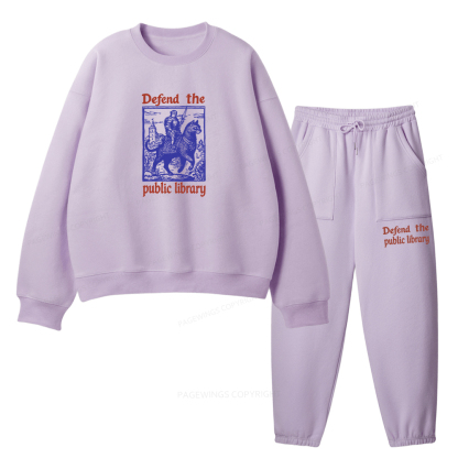 Pagewings Defend the Public Library Unisex Fleece Sweatshirt Set 