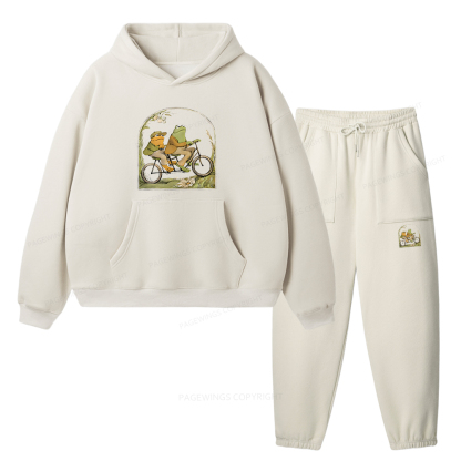 Pagewings Frog And Toad Book Vintage Unisex Fleece Hoodie Set