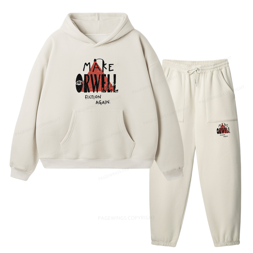 Pagewings Make Orwell Fiction Again Unisex Fleece Hoodie Set