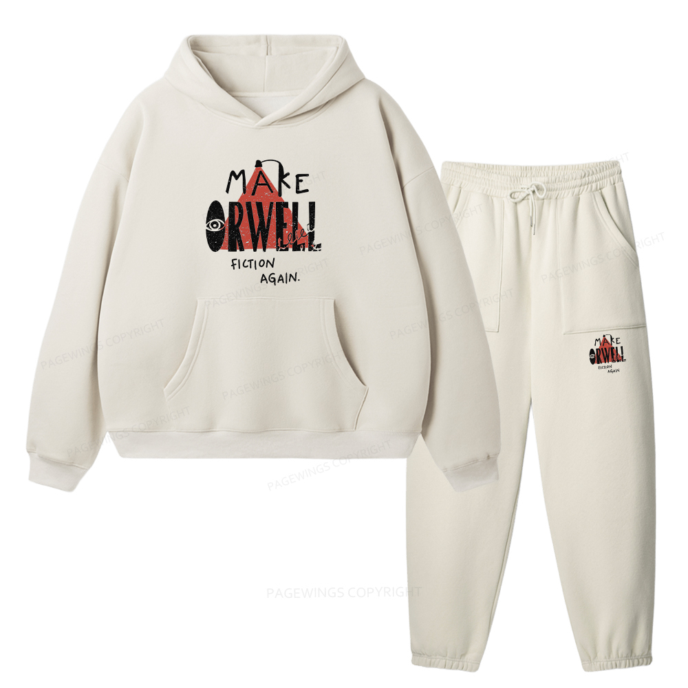 Pagewings Make Orwell Fiction Again Unisex Fleece Hoodie Set