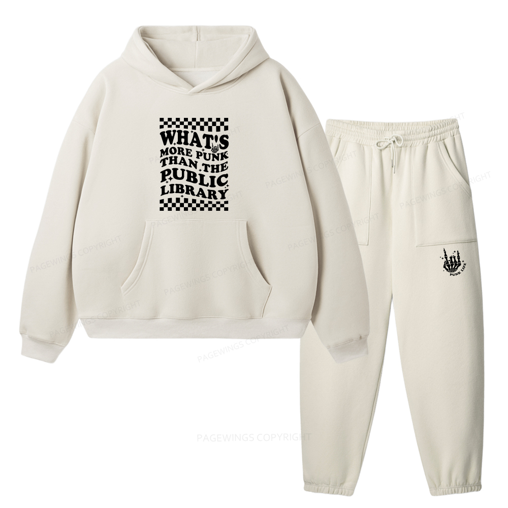 Pagewings Punk The Public Library Unisex Fleece Hoodie Set