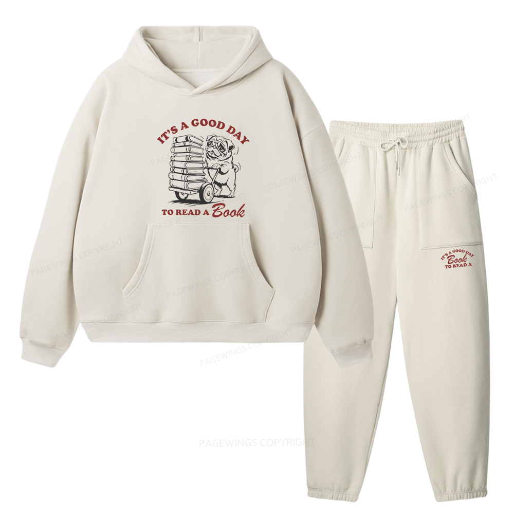 Pagewings Dogs Books Coffee Unisex Fleece Hoodie Set