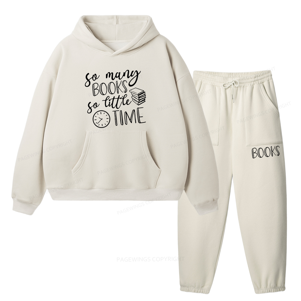 Pagewings So Many Books So Little Time Unisex Fleece Hoodie Set
