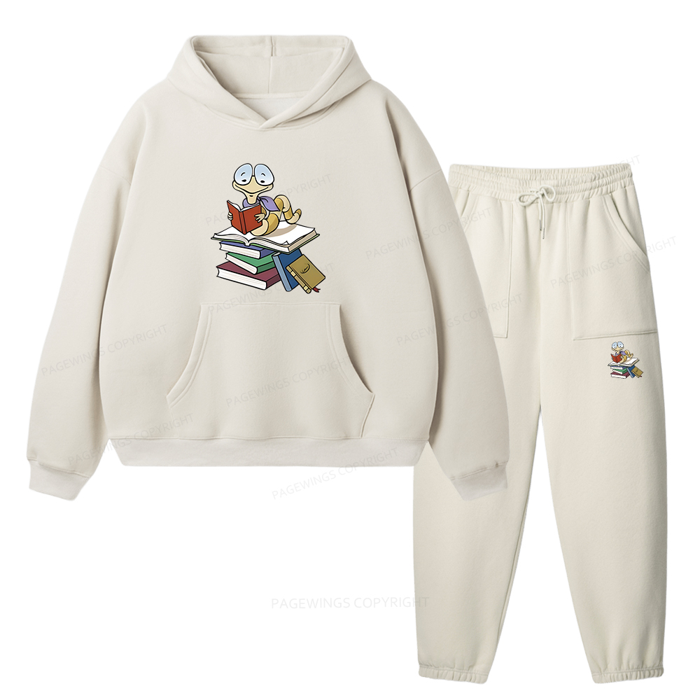 Pagewings Reading Snail and Book Unisex Fleece Hoodie Set