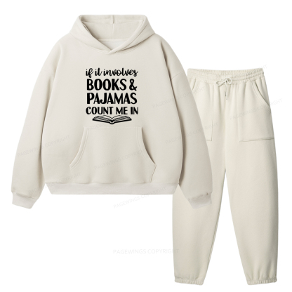Pagewings Books And Pajamas Unisex Fleece Hoodie Set