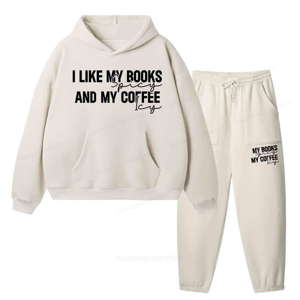 Pagewings I Like My Books And My Coffee Unisex Fleece Hoodie Set