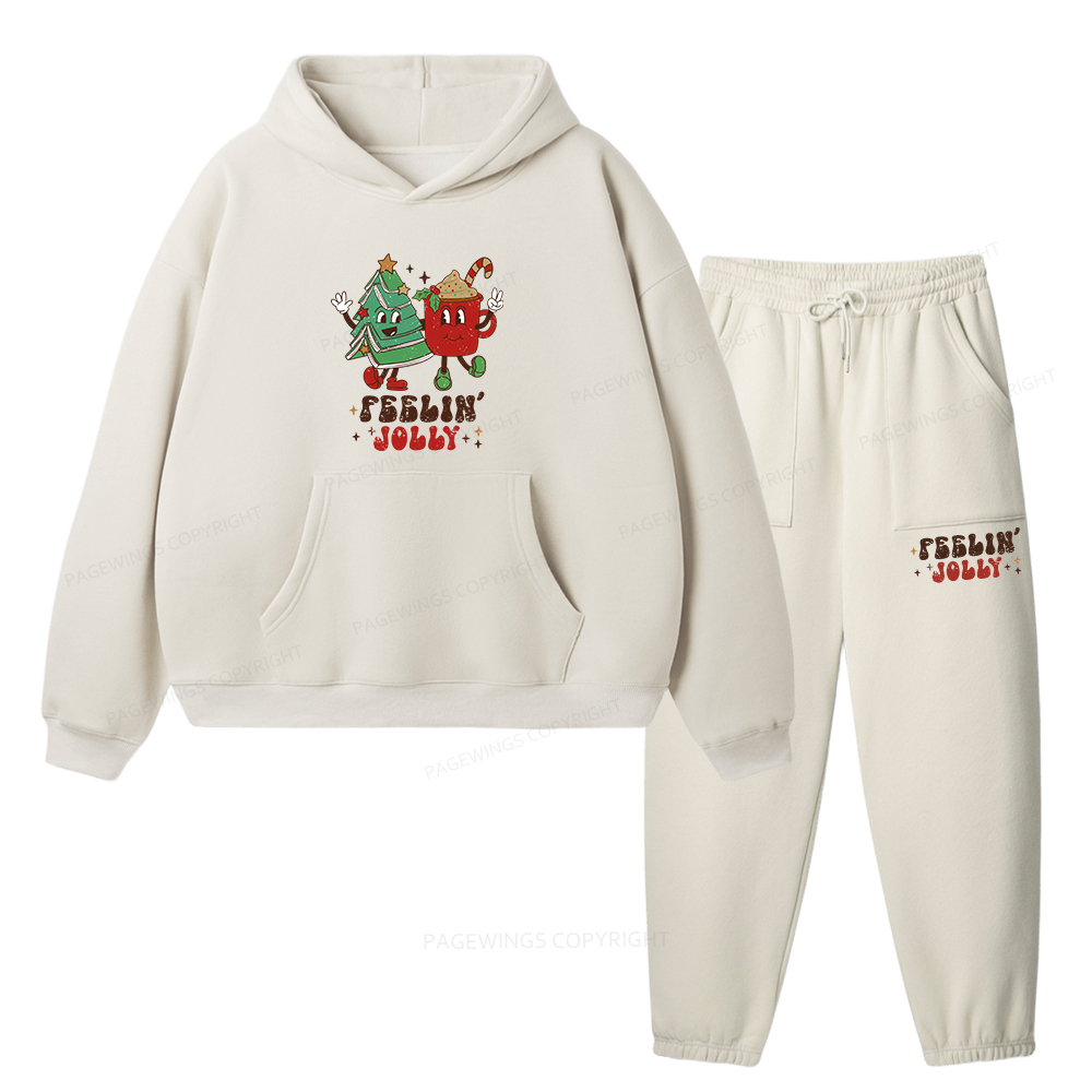 Pagewings Feeling Jolly Unisex Fleece Hoodie Set