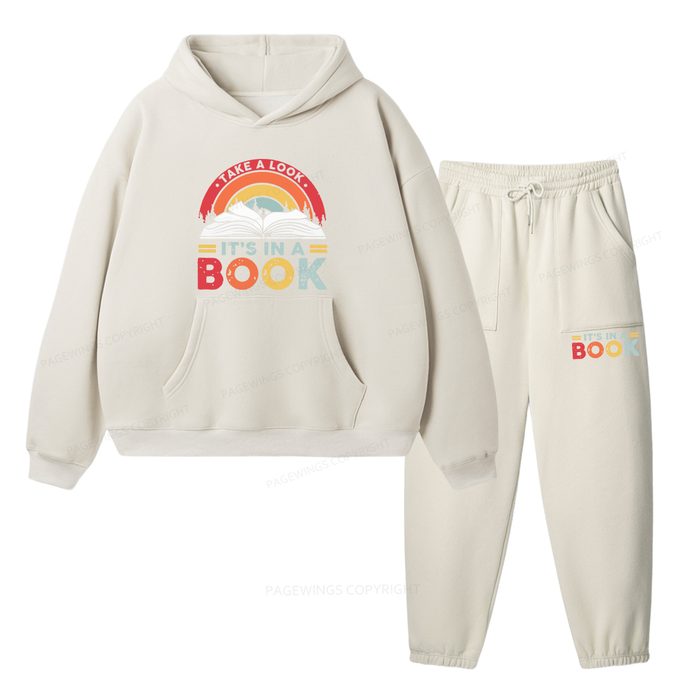 Pagewings Take A Look It's In A Book Unisex Fleece Hoodie Set