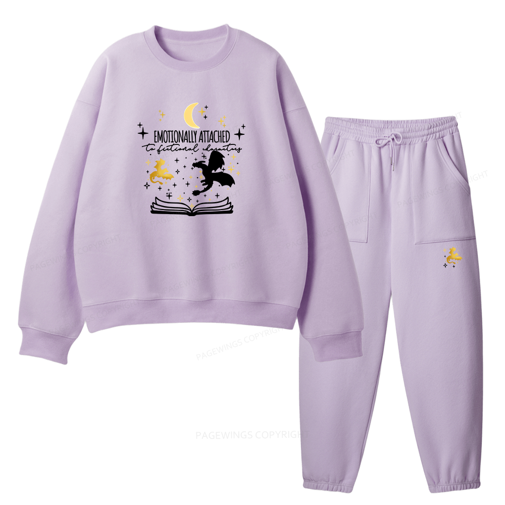 Pagewings Fourth Wing Dragon Unisex Fleece Sweatshirt Set 