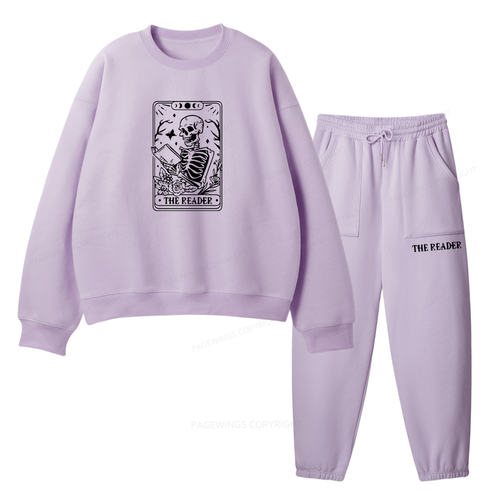 Pagewings Halloween The Reader Tarot Card Unisex Fleece Sweatshirt Set 
