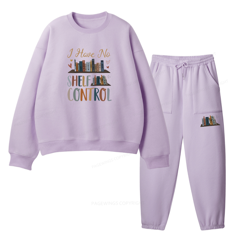 Pagewings I Have No Shelf Control Unisex Fleece Sweatshirt Set 