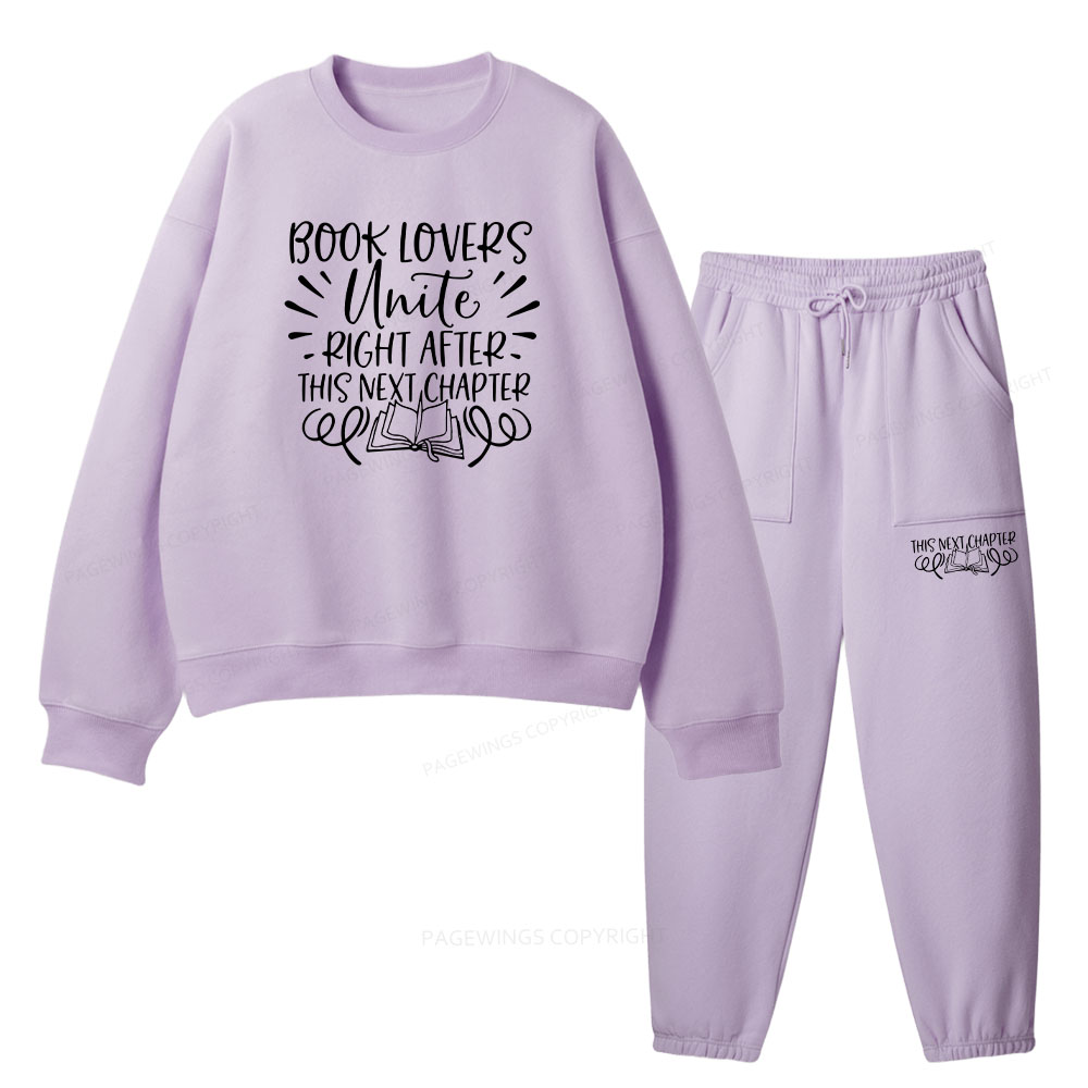 Pagewings Book Lovers Unite Unisex Fleece Sweatshirt Set 