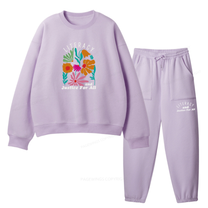 Pagewings Literacy And Justice Unisex Fleece Sweatshirt Set 