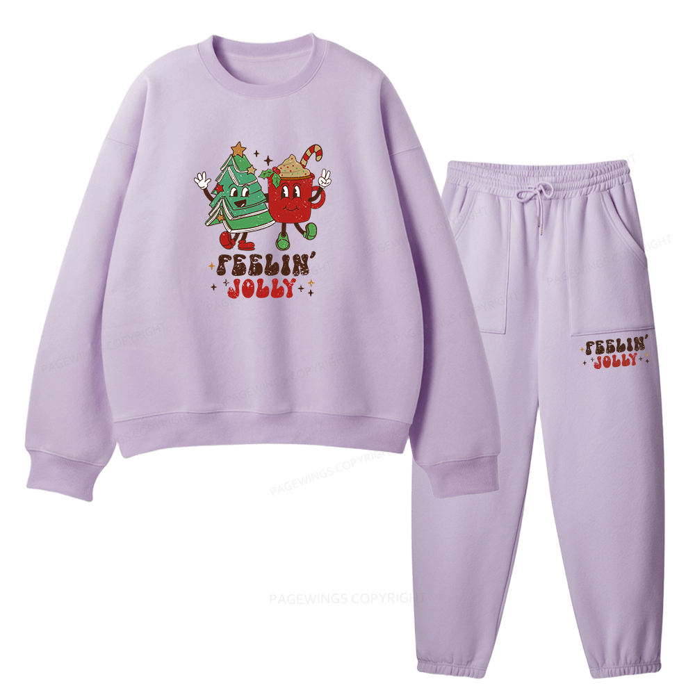 Pagewings Feeling Jolly Unisex Fleece Sweatshirt Set 