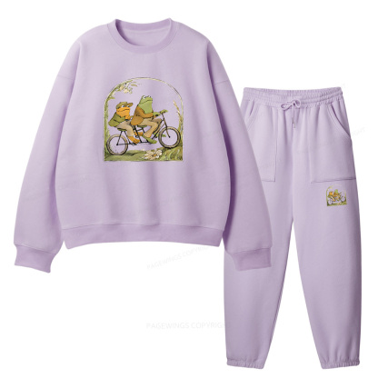 Pagewings Frog And Toad Book Vintage Unisex Fleece Sweatshirt Set 