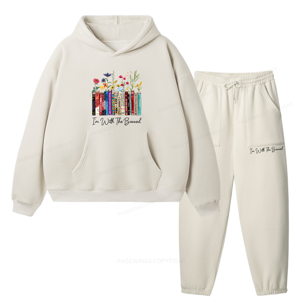 Pagewings I'm With The Banned Flowers Unisex Fleece Hoodie Set