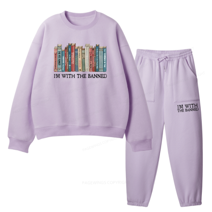 Pagewings I'm With The Banned Unisex Fleece Sweatshirt Set 
