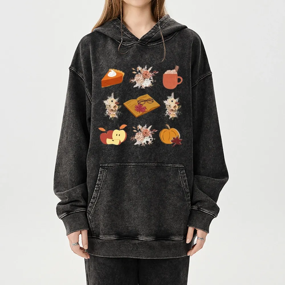 Pagewings Thanksgiving Book Unisex Washed Hoodie