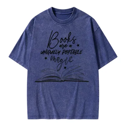 Pagewings Books Are A Uniquely Portable Magic Unisex Washed T-shirt
