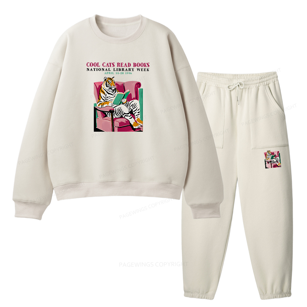 Pagewings Library Week Poster 1996 Unisex Fleece Sweatshirt Set 
