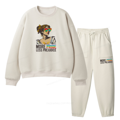Pagewings More Pride Less Prejudice Unisex Fleece Sweatshirt Set 