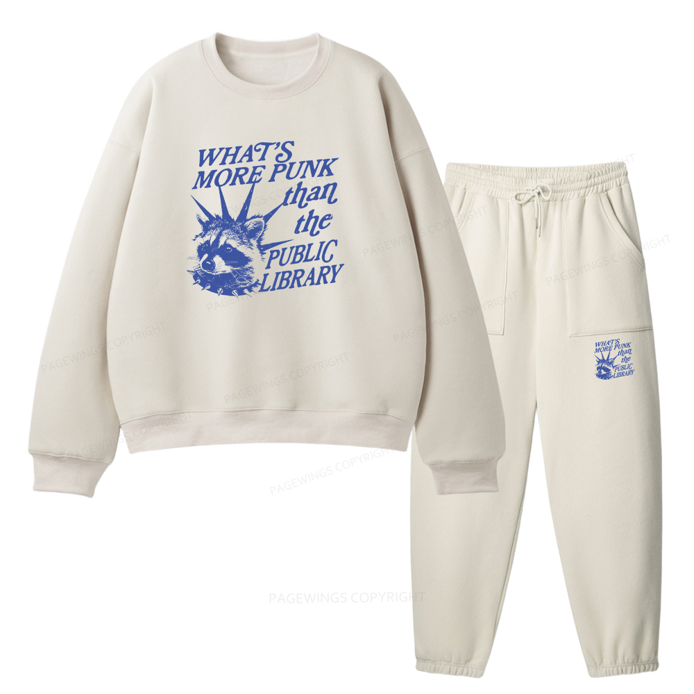 Pagewings What’s More Punk Than The Public Library Unisex Fleece Sweatshirt Set 