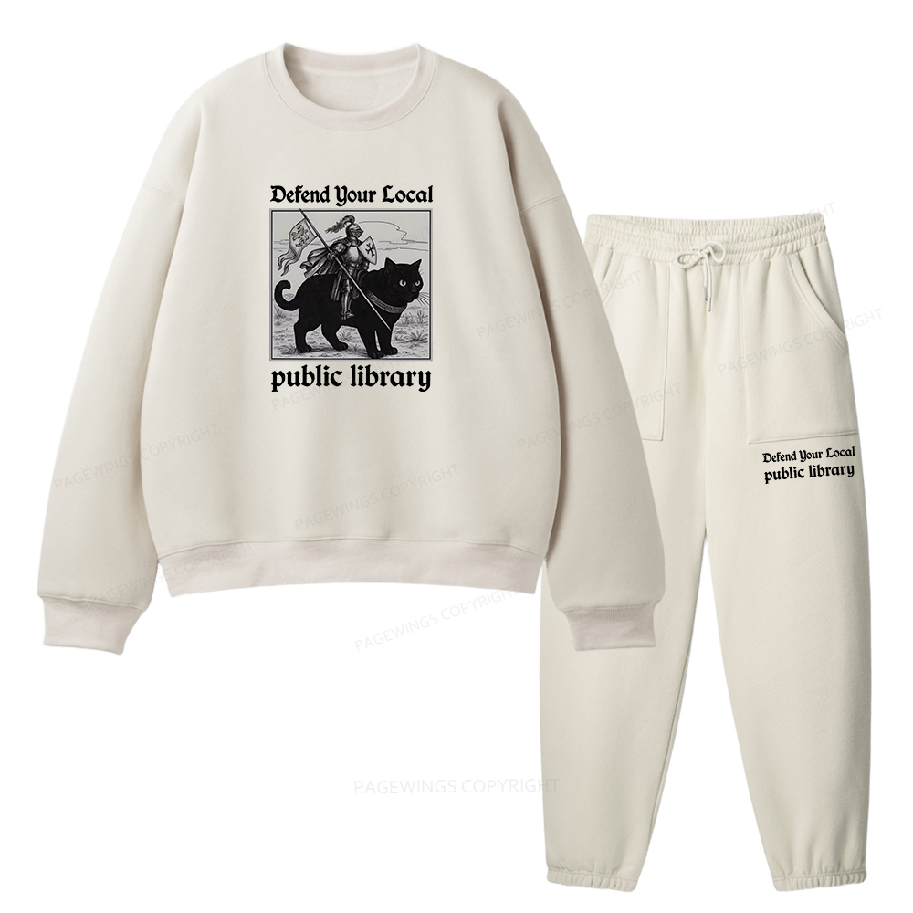 Pagewings Defend Your Local public library Unisex Fleece Sweatshirt Set 