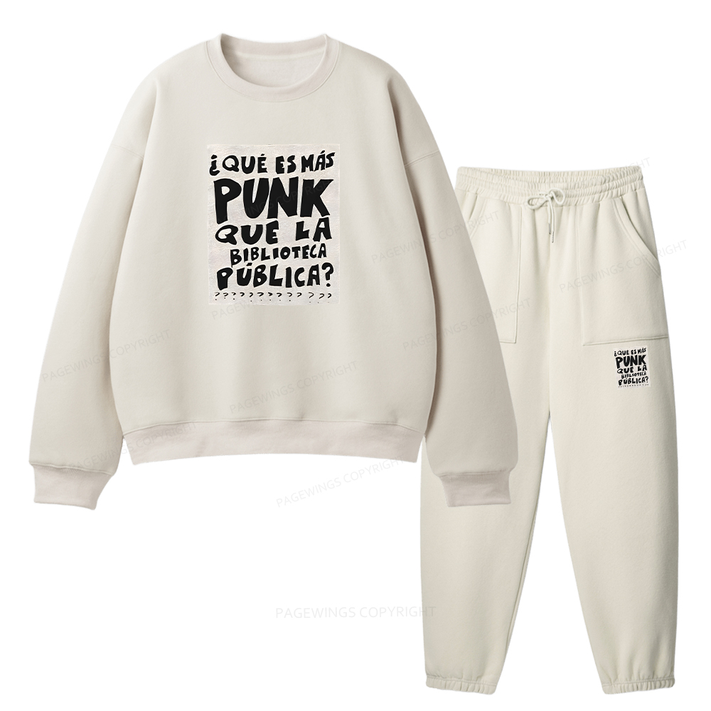 Pagewings What's More Punk Than The Public Library Unisex Fleece Sweatshirt Set 